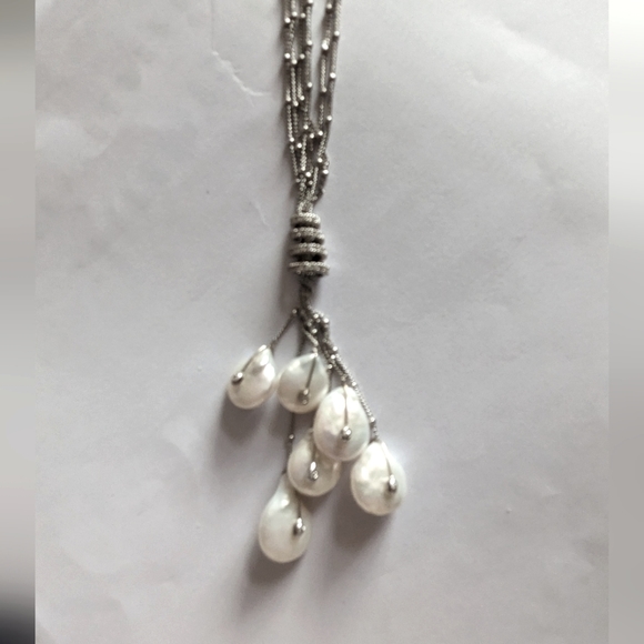 Yvel genuine Biwa Pearl and genuine Diamond neclkace - Picture 3 of 4